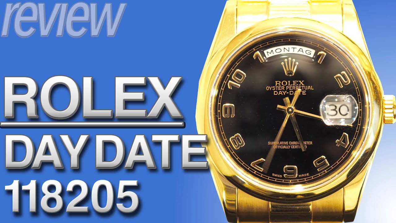 Rolex Day-Date Ref.118205 Black/Arabic Dial #Watch Review - YouTube