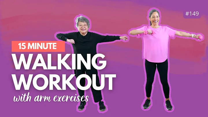 15 minute Walking Workout with arms | Walking for beginners, seniors