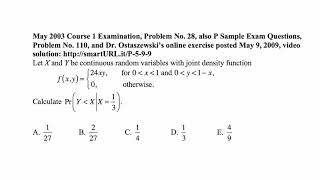 Exam P exercise for March 26, 2018