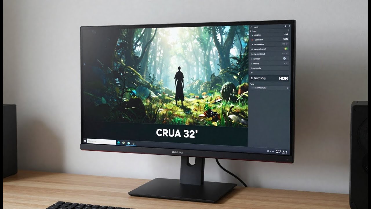 CRUA 32” 4K Gaming Monitor | 144Hz IPS UHD | FreeSync | HDR | HDMI 2.1 | Built-in Speakers