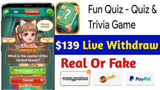 Fun Quiz App Real Or Fake | Fun Quiz Withdrawal | Fun Quiz-Quiz & Trivia Game Se Paise Kaise Nikale screenshot 1