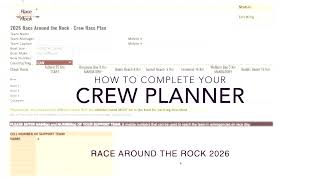 Crew Planner Guide for Race Around the Rock 2026