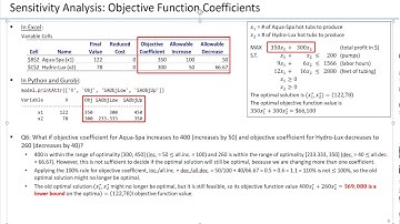 04. Sensitivity Analysis for LP - Changing multiple objective coefficients and the 100% rule
