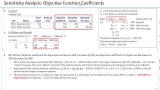 04. Sensitivity Analysis for LP - Changing multiple objective coefficients and the 100% rule