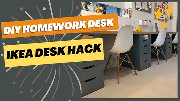 DIY Homework Desk | Ikea Desk hack | *first time cutting wood with Cricut*