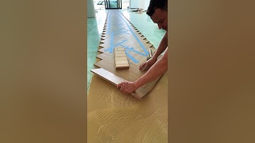 Herringbone wood flooring installation