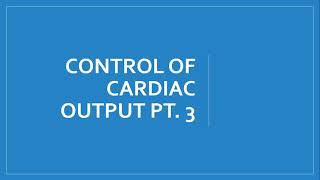 Control of Cardiac Output Pt.  3- Vascular Function Curve