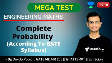 L 21 | MEGA TEST: Complete Probability | Engineering Maths | GATE & ESE 2021 ME | Davda Poojan