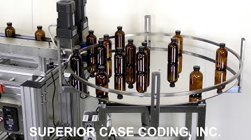 Bottomless Hugger Belt Transfer Conveyor with Flat Belt Conveyor & Inkjet Coder & Rotary Accumulator