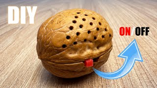 "You Won’t Believe What’s Hidden Inside This Walnut! (DIY Bluetooth Speaker)"