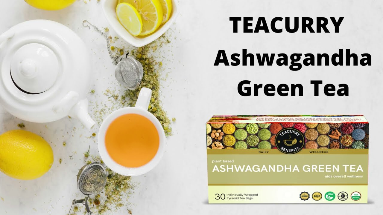 Teacurry Ashwagandha Green Tea - Helps with Sugar, Stress, Cholesterol 