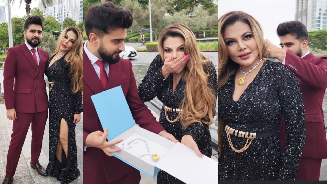 Aadil gifts beautiful necklace to Rakhi at Burj Khalifa in Dubai 💃🕺📷