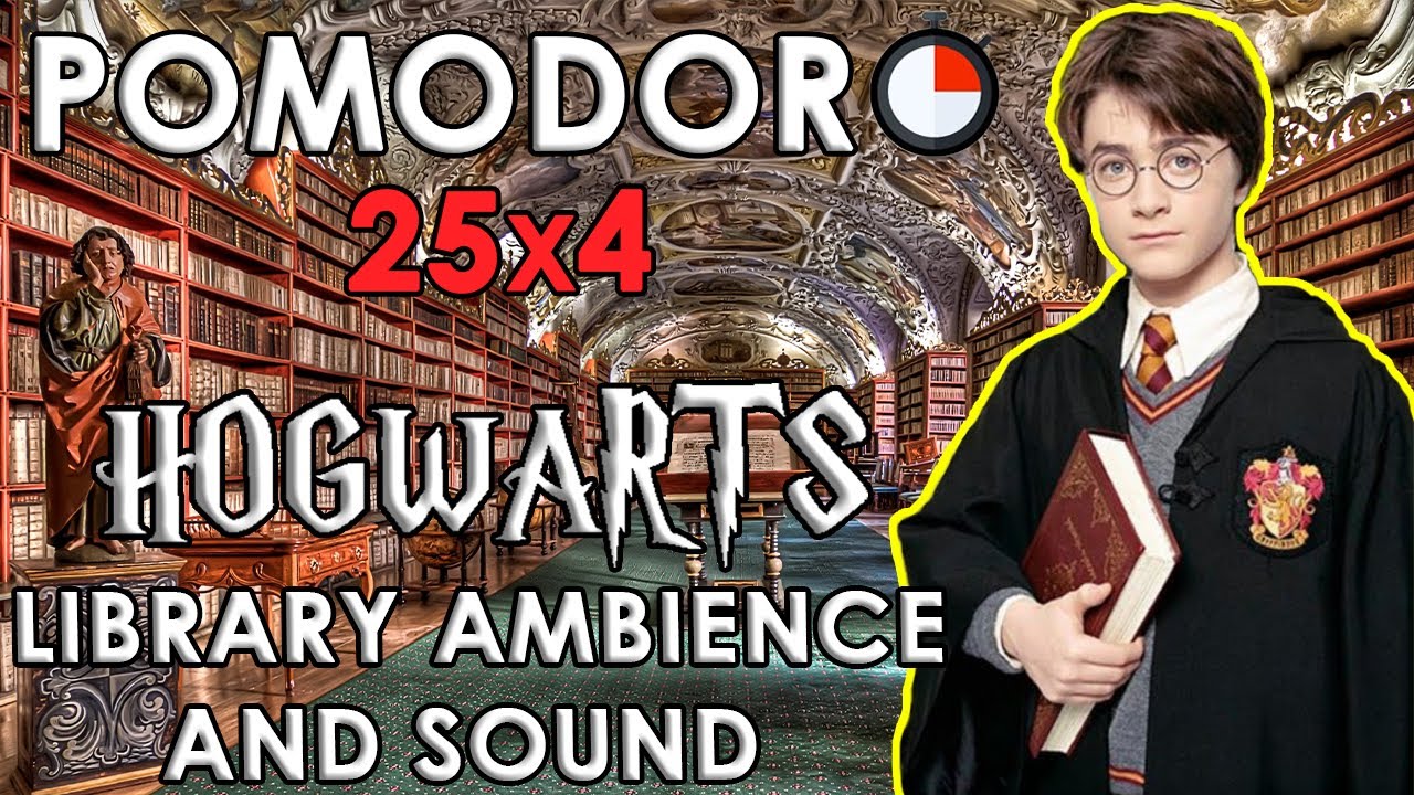 Study at Hogwarts, Hogwarts Library Sound, Pomodoro Technic, Study with