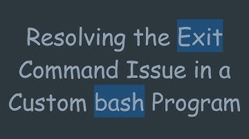 Resolving the Exit Command Issue in a Custom bash Program