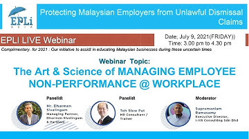 The Art & Science of MANAGING EMPLOYEE NON-PERFORMANCE @ WORKPLACE