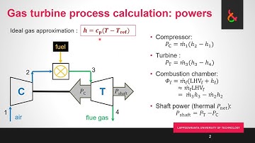 Basics of Power Plant Engineering L5: Gas turbine process calculation, 1/2