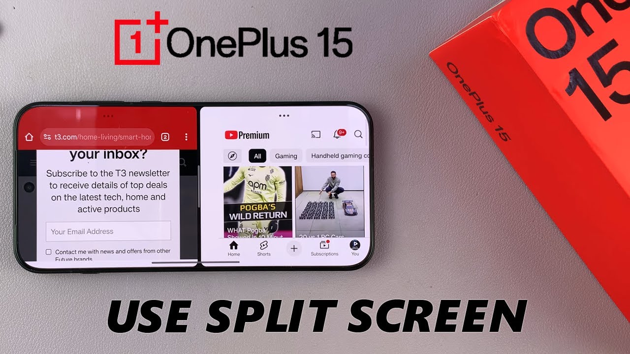 Как использовать разделенный экран (Split View) на OnePlus 15