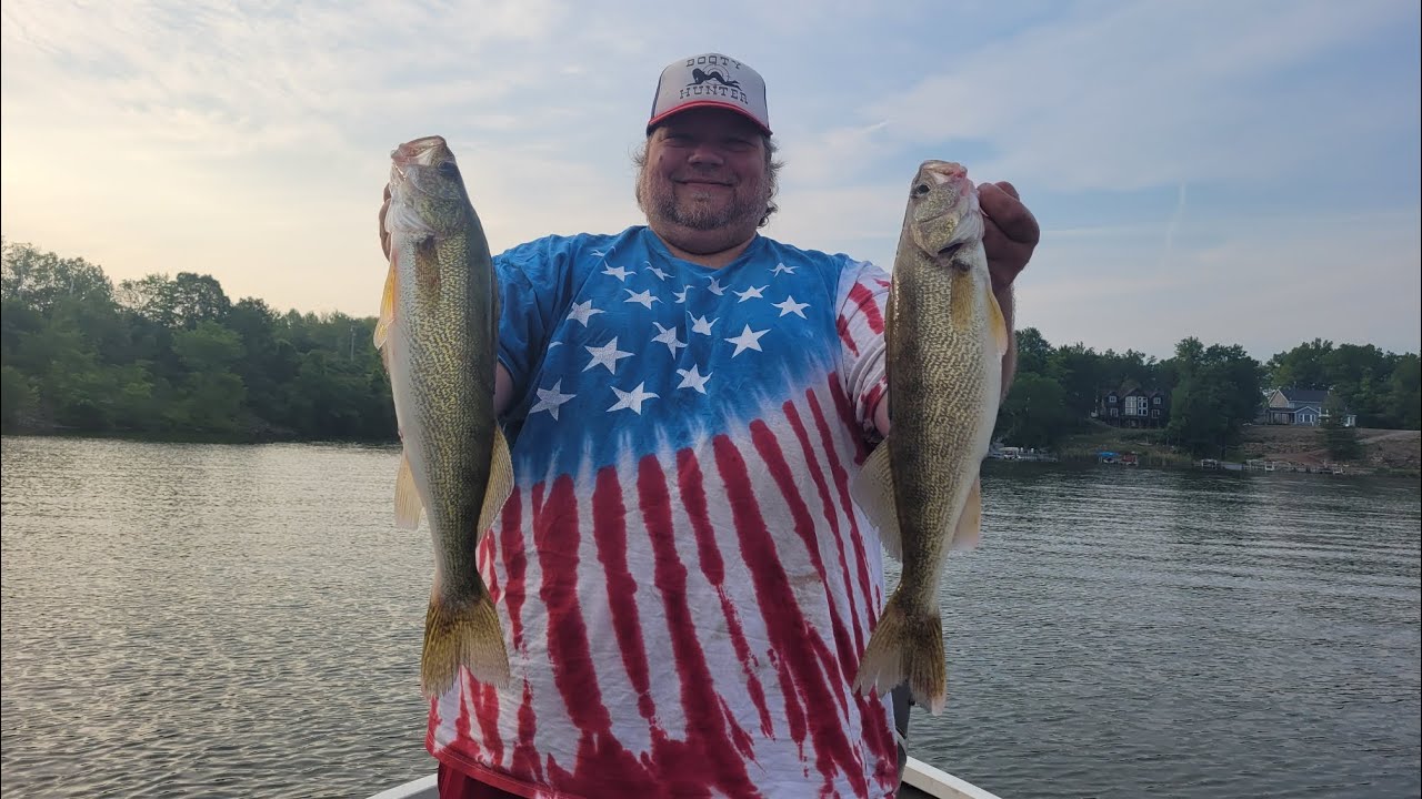 Fishing for walleye and musky at Lake Milton. We caught all types of fish before the storm hit!