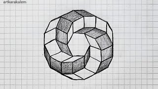 Kareli Deftere 3D Çizim Kareli Deftere Çizimler