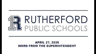 Word from the Superintendent - 4/27/2026
