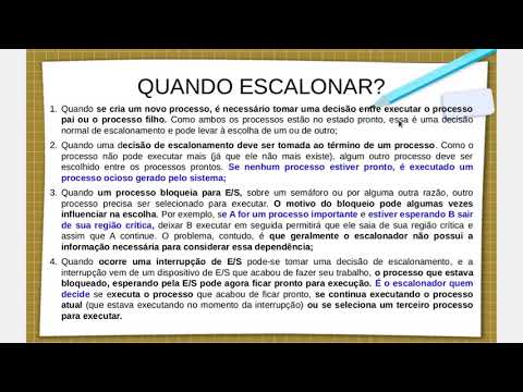 AULA 04 - PROCESSOS E THREADS PARTE III ESCALONAMENTO