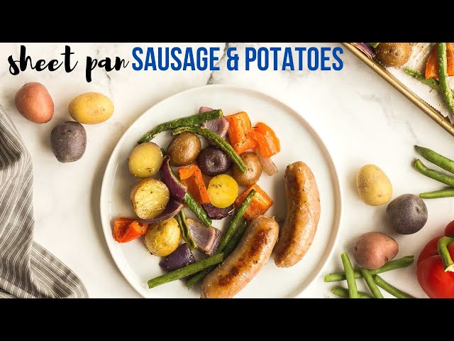 Sheet Pan Sausage and Potatoes | The Recipe Rebel class=