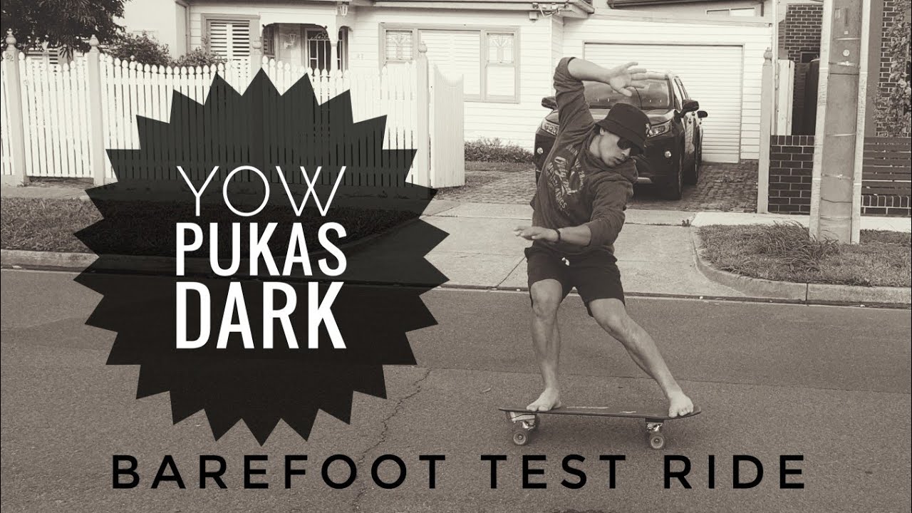 YOW Pukas Dark surfskate - barefoot test ride - YouTube