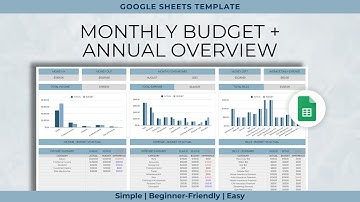 Monthly Budget Spreadsheet + Annual Overview | Google Sheets, Expense, Spending, Bills, Debt Tracker