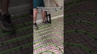Efficient Radiant Heating Tubing Installation with Foam Board Stapler