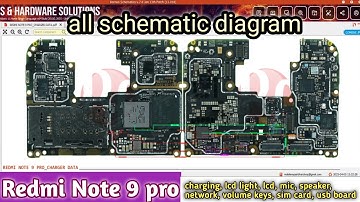 Mi Redmi Note 9 pro all Schematic Diagram charging lcd light lcd mic speaker network volume keys sim