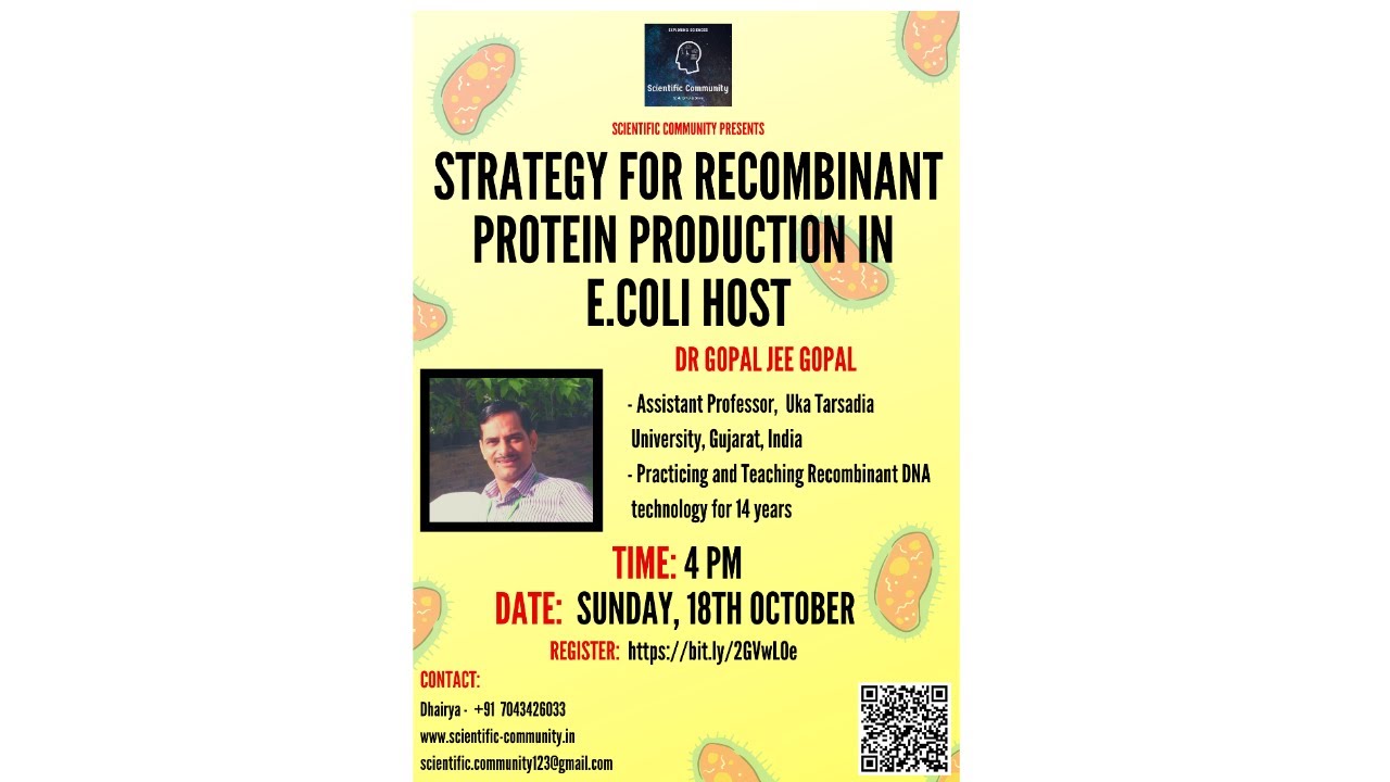 "Strategy for Recombinant protein production in E. coli Host" Scientific Community