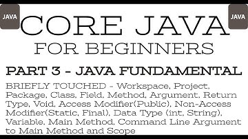 Part 3 - Java-Fundamentals-Workspace,Project,Package,Class,Main Method,Field,Variable,Public,Static