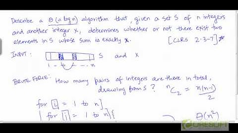 Problem: Searching for a pair of elements whose sum is x