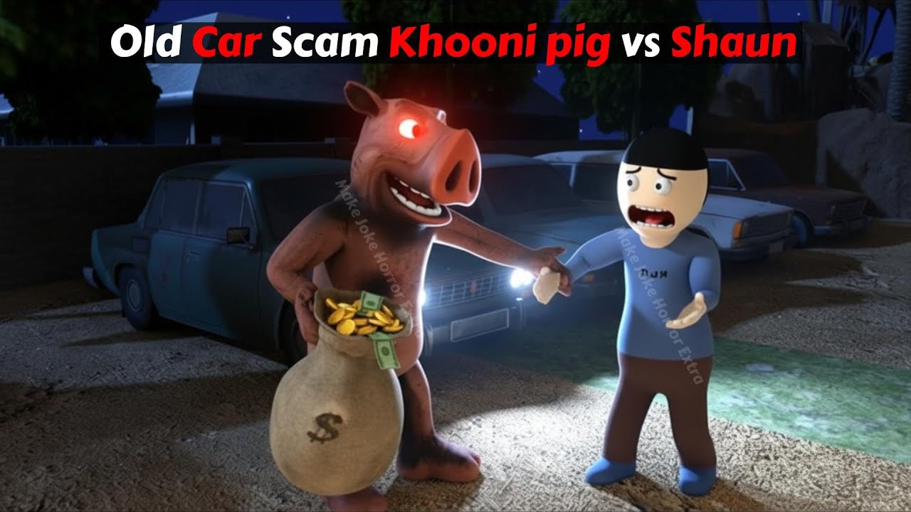 Old Car Scam Khooni Pig vs Shaun | Old Car Horror Story | Animated Horror Story | Mjh Extra