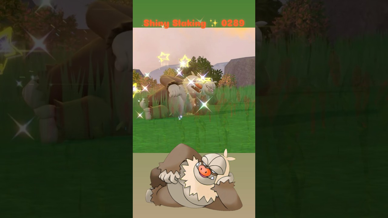 Shiny Slaking ✨ 0289 caught in Pokemon Scarlet Indigo Disk DLC with Mass Outbreak on Switch 2