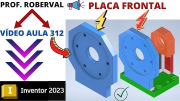 Aula 312 - Modelamento da Placa Frontal do Suporte do Encoder no Inventor 2023