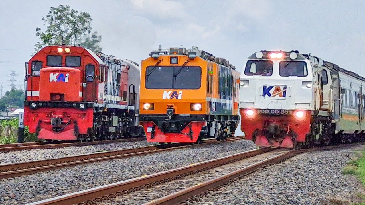 PASUKAN KERETA LANGKA NGEBUT DI PERLINTASAN LIAR!! Berburu Kereta Api Siang di Area Mojokerto