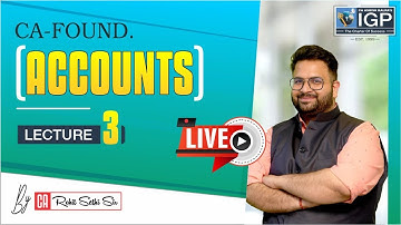 🔥🔥 CA FOUNDATION ACCOUNTS | DEMO CLASS LECTURE-3 | BY CA ROHIT SETHI SIR. 📢📢