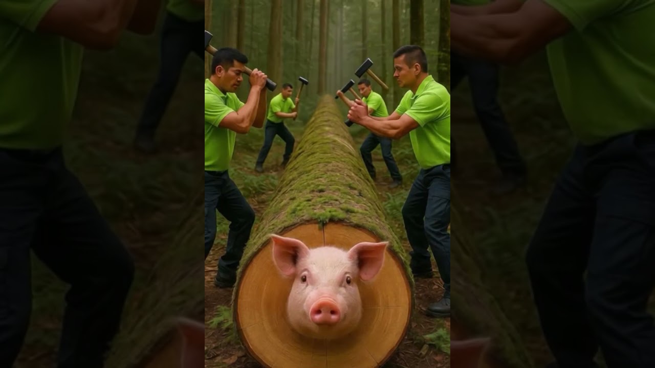 rescue Pig from giant log 