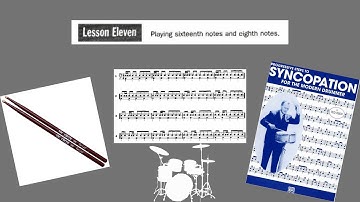 Syncopation by Reed (Lesson 11, Page 24, Number 1 - 9) - Practice with Me! #drums #drumset #drummer