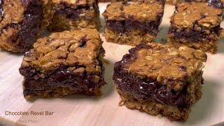 Chocolate Revel Bars | Chewy Crunchy & Choco Fudgy Rolled Oats Bar