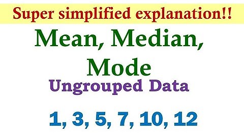 Measures of Central Tendency (Ungrouped Data) | Basic Statistics