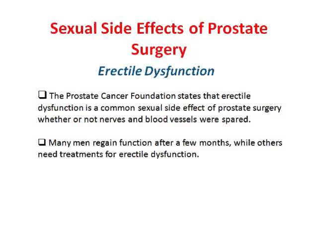 long term effects of prostate removal