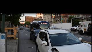 RARE! Red Hook-bound BE40 (19) B57 bus approaching Flushing/Waverly Avenues