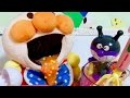 アンパンマンにスライムごはんをあげちゃおう★ぷよぷよボールとスライムでごはんを作ろう！