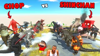 CHOP vs SHINCHAN in Animal Revolt Battle Simulator | SHINCHAN TEAM KAIJU GODZILLA HULK SPIDERMAN