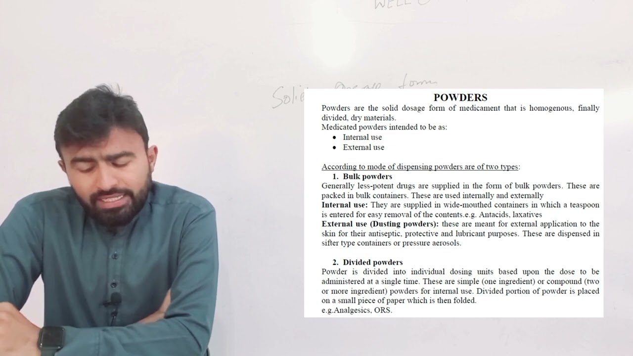 Solid dosage form, Powder, Granules, pharmaceutics