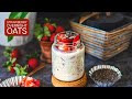 Easy Strawberry Overnight Oats - ASMR - How to make Strawberry Overnight Oats