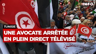 Tunisie : une avocate arrêtée en plein direct télévisé - RTBF Info screenshot 2