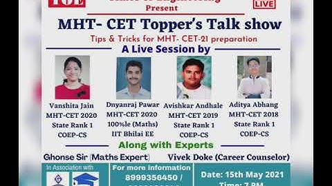 MHT-CET TOPPERS TALK SHOW | Tips & Tricks for MHT-CET Preparation
